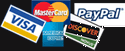 Visa, Mastercard, Amex, Discover & PayPal
